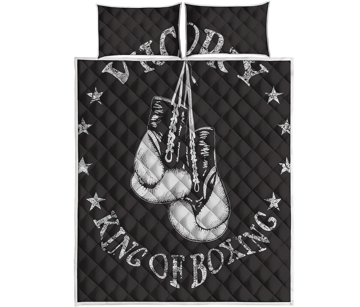 Victory King Of Boxing Print Quilt Bed Set
