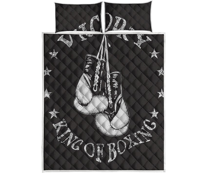 Victory King Of Boxing Print Quilt Bed Set