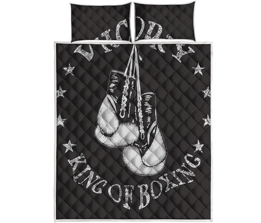 Victory King Of Boxing Print Quilt Bed Set