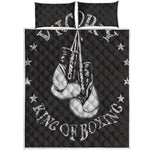 Victory King Of Boxing Print Quilt Bed Set