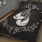 Victory King Of Boxing Print Quilt Bed Set