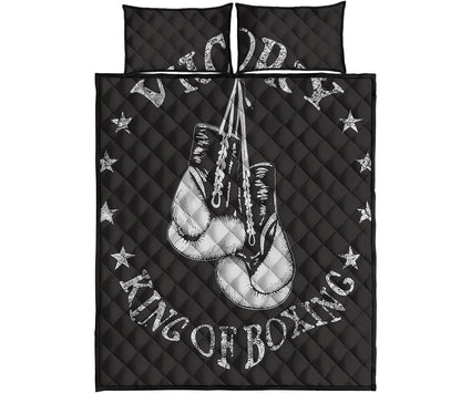 Victory King Of Boxing Print Quilt Bed Set