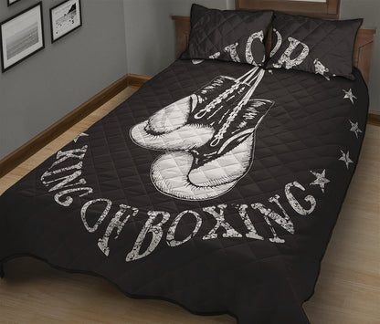 Victory King Of Boxing Print Quilt Bed Set