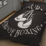 Victory King Of Boxing Print Quilt Bed Set