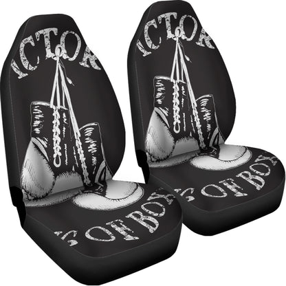 Victory King Of Boxing Print Universal Fit Car Seat Covers