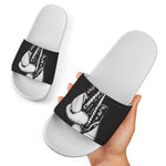 Victory King Of Boxing Print White Slide Sandals
