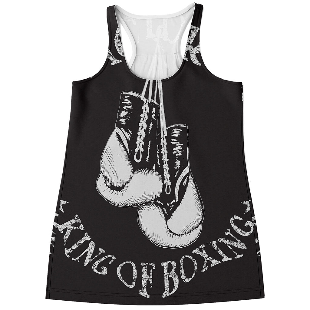 Victory King Of Boxing Print Women's Racerback Tank Top