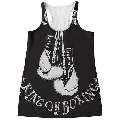 Victory King Of Boxing Print Women's Racerback Tank Top
