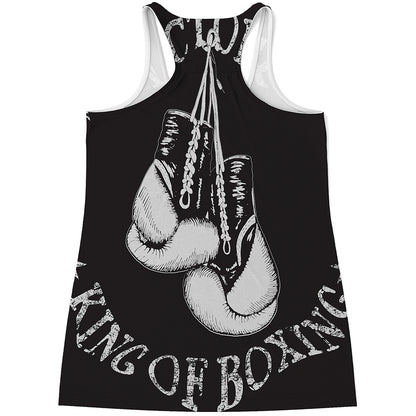Victory King Of Boxing Print Women's Racerback Tank Top