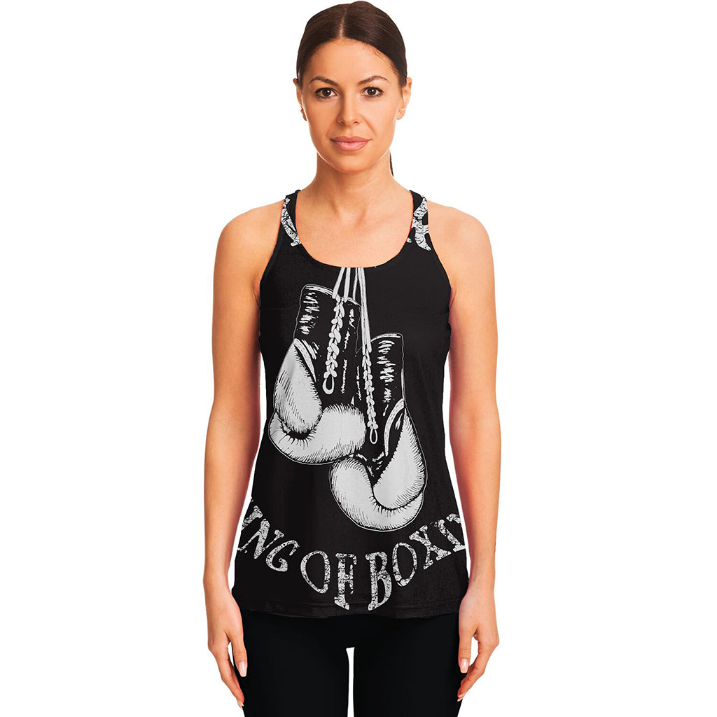 Victory King Of Boxing Print Women's Racerback Tank Top