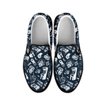 Video Game Devices Pattern Print Black Slip On Shoes