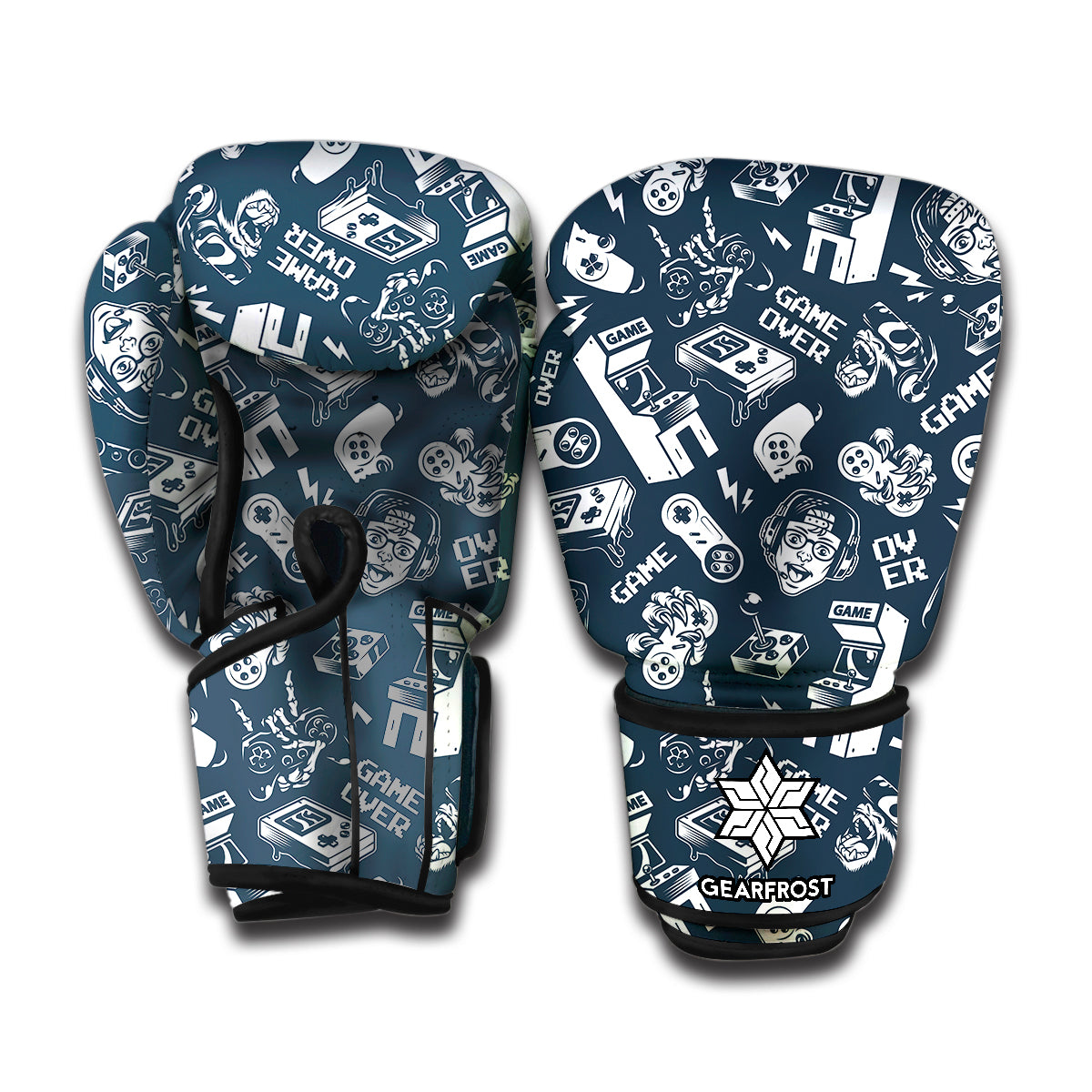 Video Game Devices Pattern Print Boxing Gloves