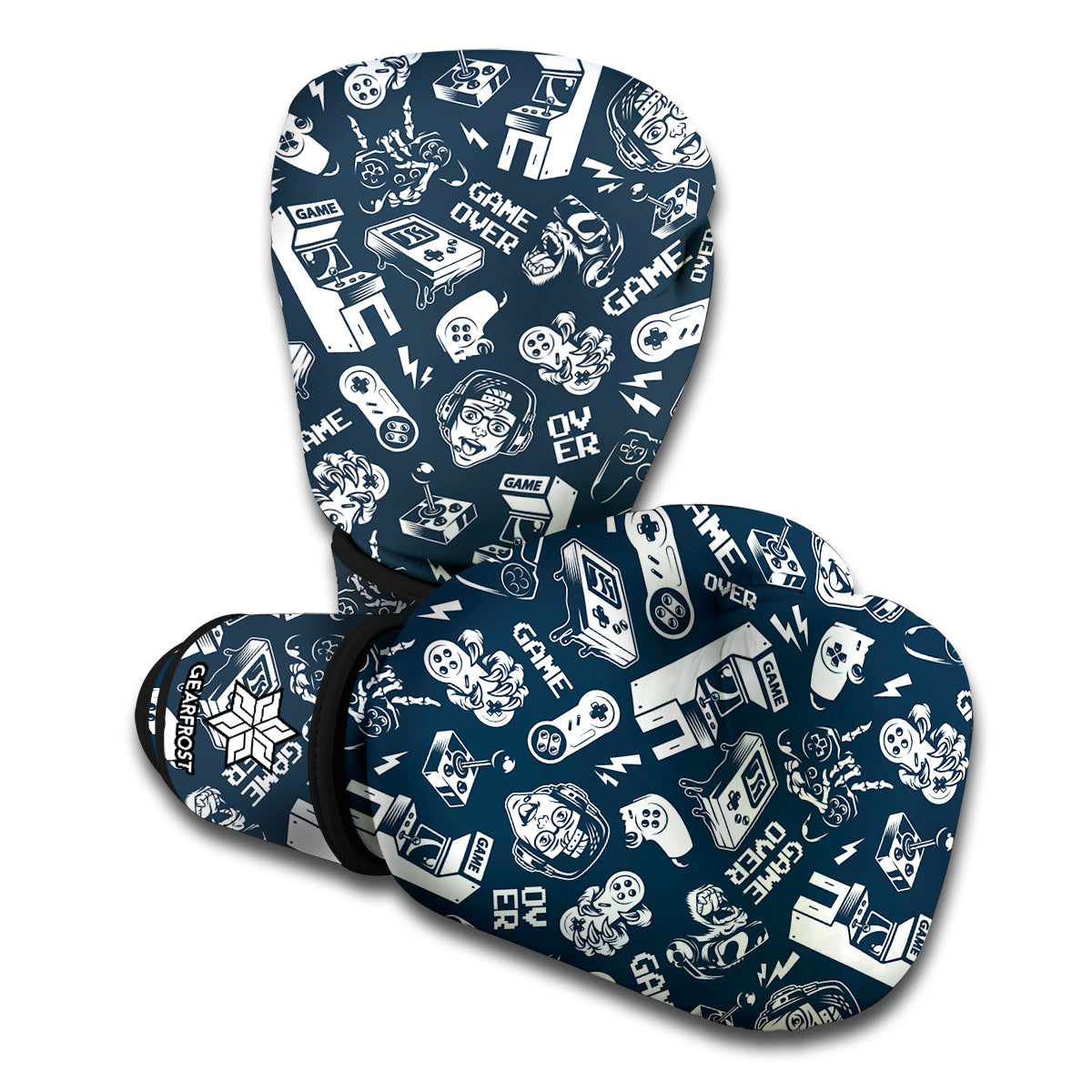 Video Game Devices Pattern Print Boxing Gloves