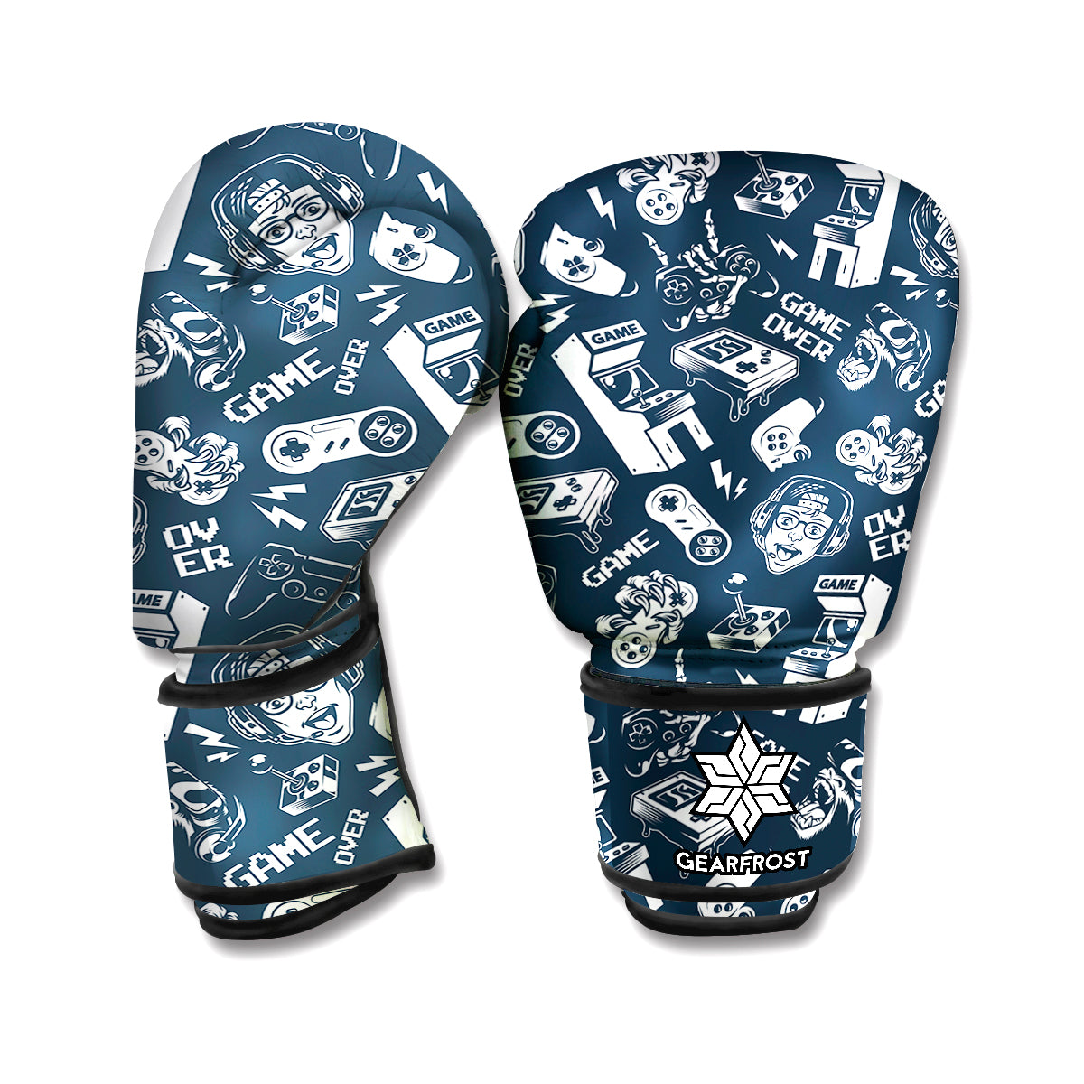 Video Game Devices Pattern Print Boxing Gloves
