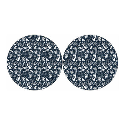 Video Game Devices Pattern Print Car Coasters