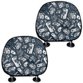 Video Game Devices Pattern Print Car Headrest Covers
