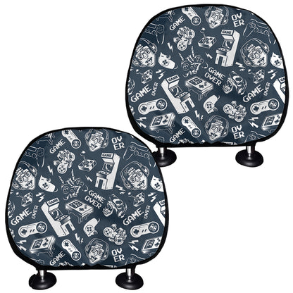 Video Game Devices Pattern Print Car Headrest Covers