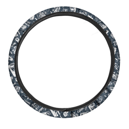 Video Game Devices Pattern Print Car Steering Wheel Cover