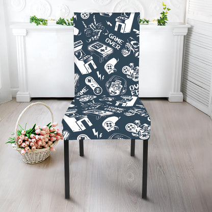 Video Game Devices Pattern Print Dining Chair Slipcover