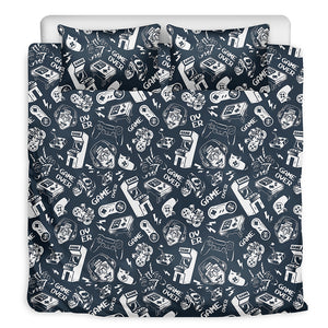 Video Game Devices Pattern Print Duvet Cover Bedding Set