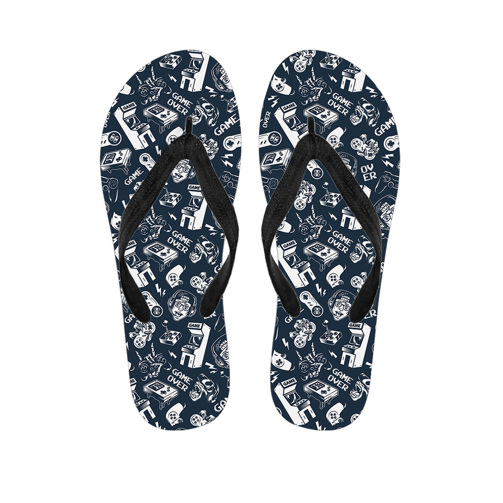 Video Game Devices Pattern Print Flip Flops