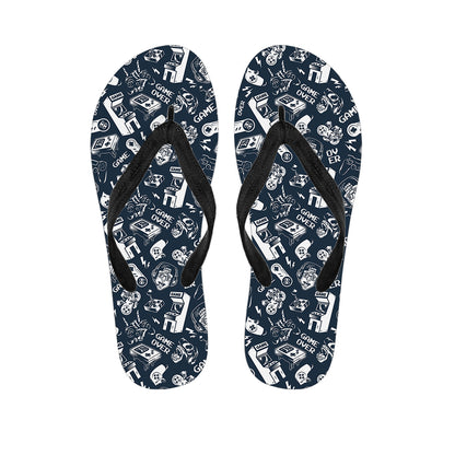 Video Game Devices Pattern Print Flip Flops