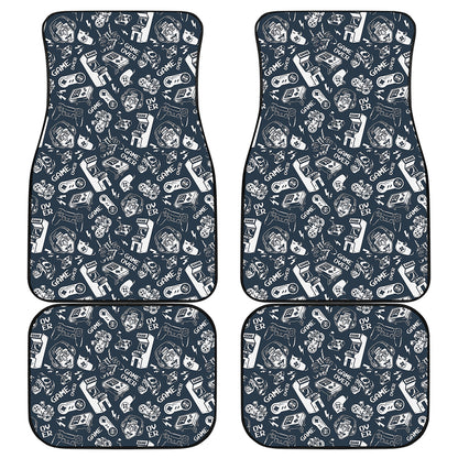 Video Game Devices Pattern Print Front and Back Car Floor Mats