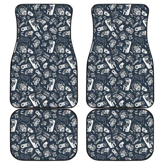 Video Game Devices Pattern Print Front and Back Car Floor Mats