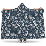 Video Game Devices Pattern Print Hooded Blanket