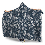 Video Game Devices Pattern Print Hooded Blanket