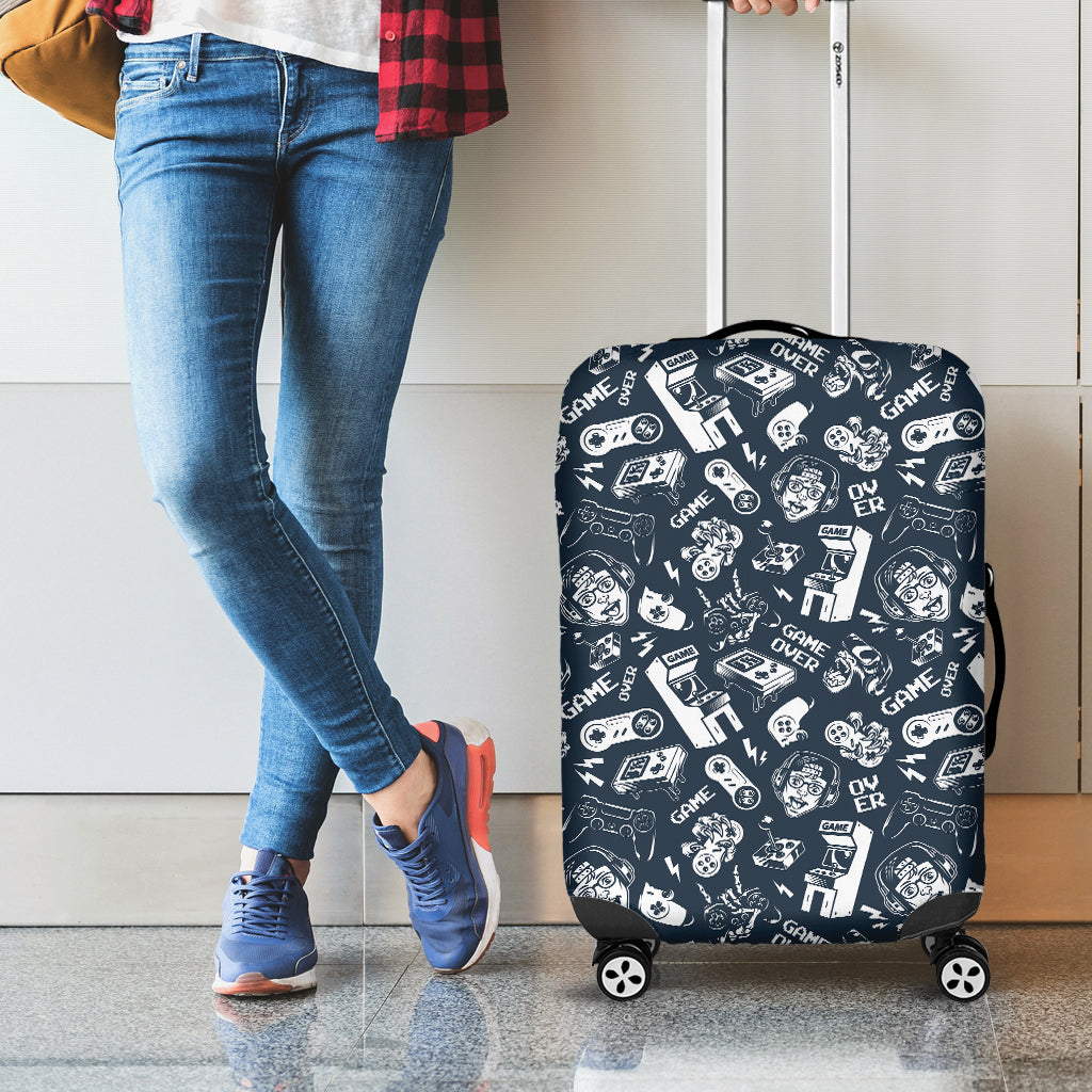 Video Game Devices Pattern Print Luggage Cover