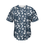 Video Game Devices Pattern Print Men's Baseball Jersey