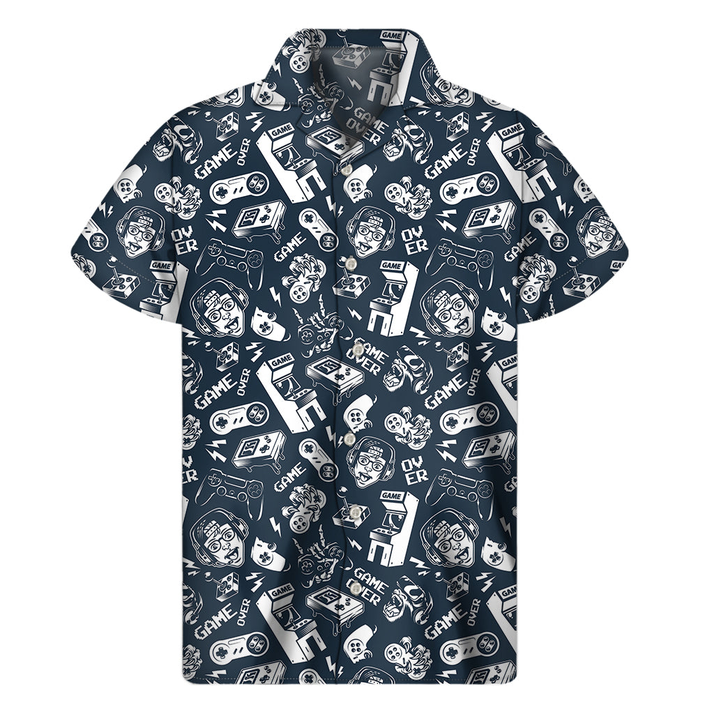 Video Game Devices Pattern Print Men's Short Sleeve Shirt
