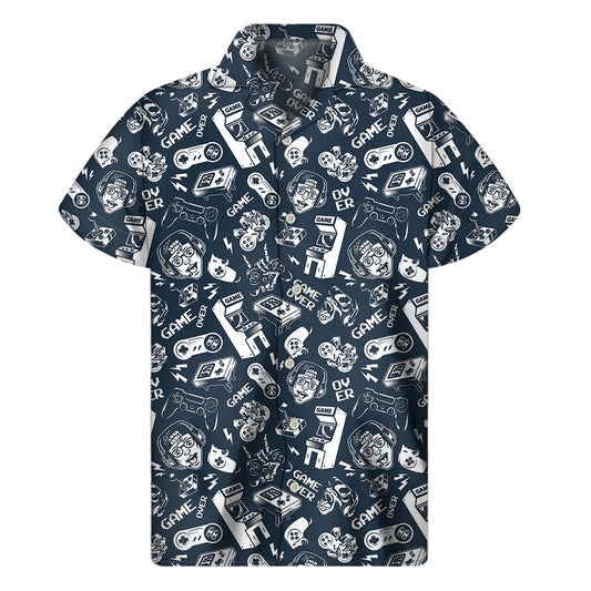 Video Game Devices Pattern Print Men's Short Sleeve Shirt
