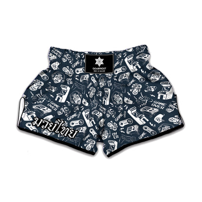 Video Game Devices Pattern Print Muay Thai Boxing Shorts