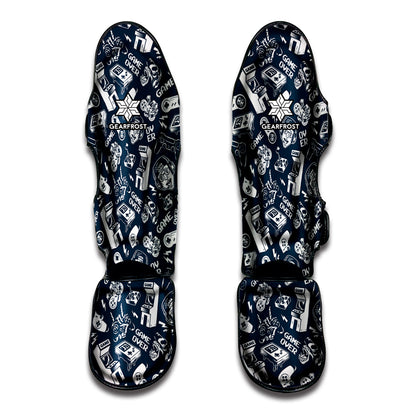 Video Game Devices Pattern Print Muay Thai Shin Guard