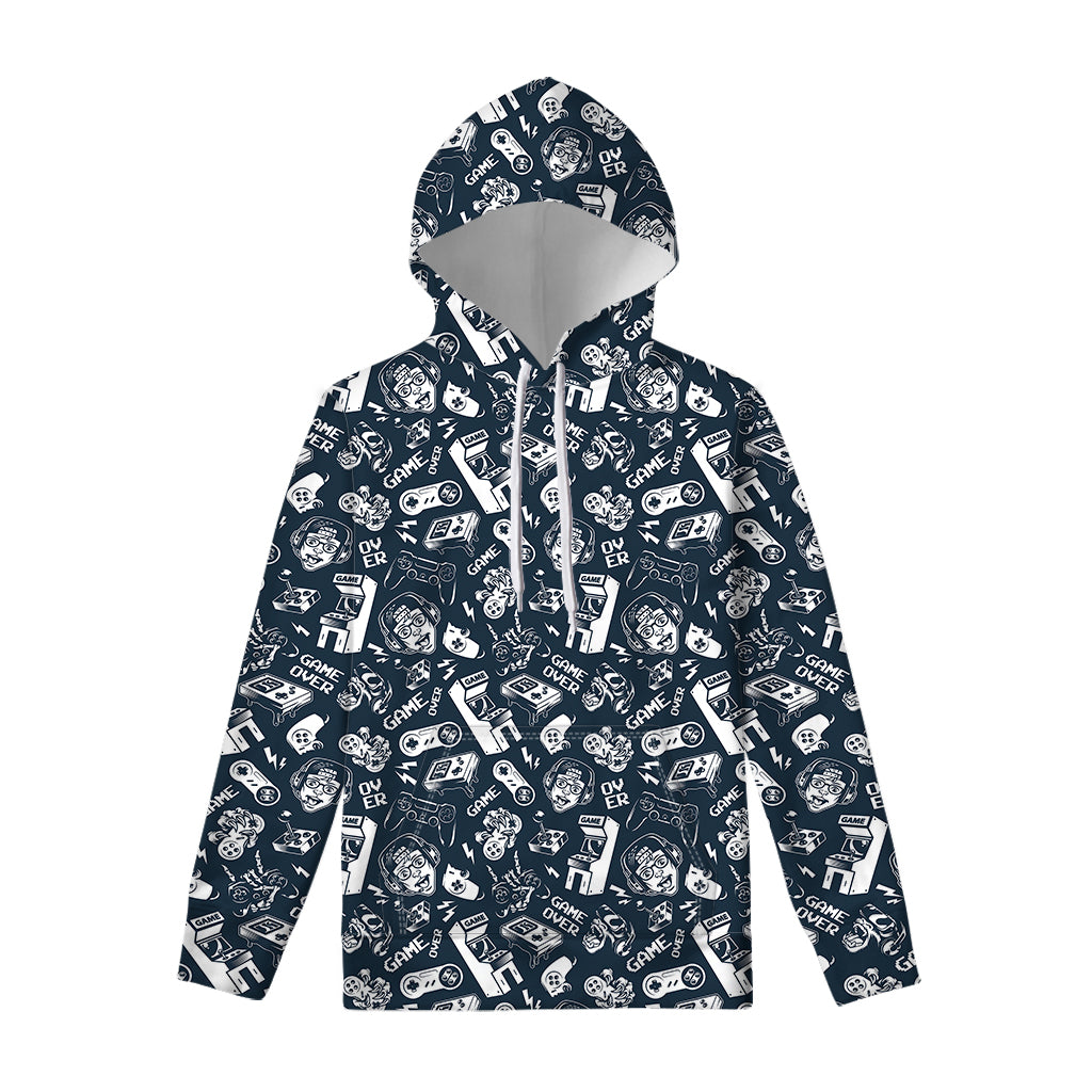 Video Game Devices Pattern Print Pullover Hoodie