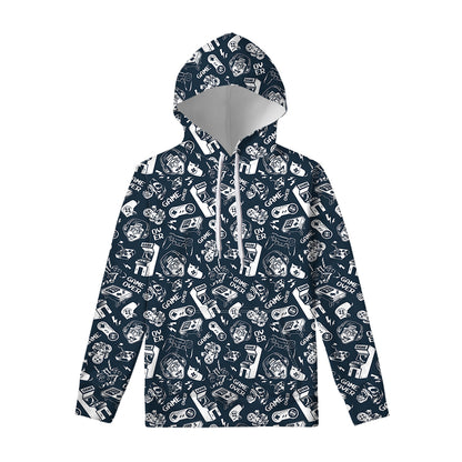 Video Game Devices Pattern Print Pullover Hoodie