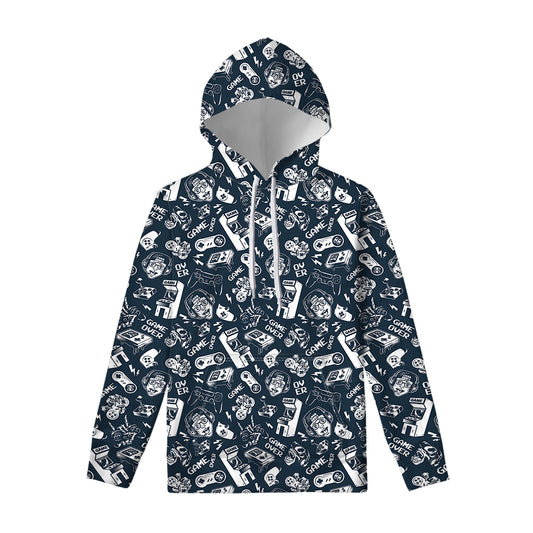 Video Game Devices Pattern Print Pullover Hoodie