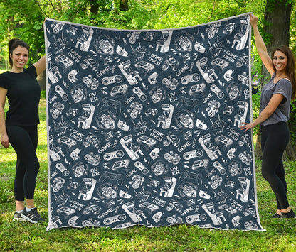 Video Game Devices Pattern Print Quilt