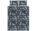 Video Game Devices Pattern Print Quilt Bed Set