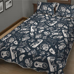 Video Game Devices Pattern Print Quilt Bed Set