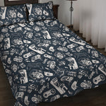 Video Game Devices Pattern Print Quilt Bed Set