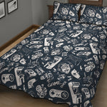Video Game Devices Pattern Print Quilt Bed Set