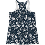 Video Game Devices Pattern Print Women's Racerback Tank Top