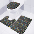 Video Game Gadgets Pattern Print 3 Piece Bath Mat Set