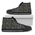 Video Game Gadgets Pattern Print Black High Top Sneakers