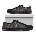 Video Game Gadgets Pattern Print Black Low Top Sneakers