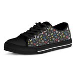Video Game Gadgets Pattern Print Black Low Top Shoes