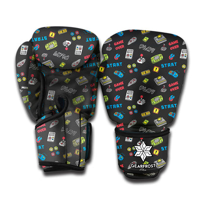 Video Game Gadgets Pattern Print Boxing Gloves